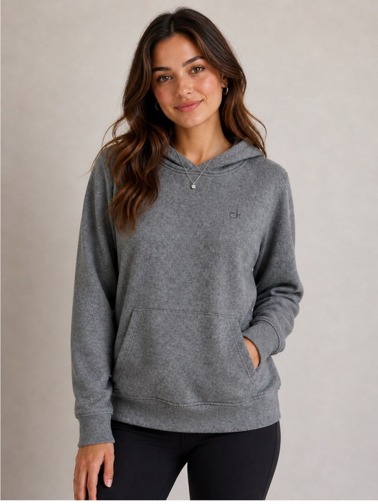 Calvin Klein Jeans Tops - Calvin Klein Women’s Gray Pullover Hoodie Sweatshirt Size L CK Logo Lightweight